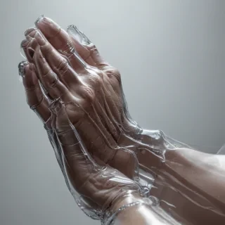 transparent praying hands