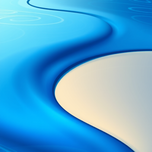 Create a vibrant illustration of a winding river with a smooth curve, focusing on a gradient of blue hues, captured with a DSLR camera at f/8 aperture, ISO 100, 50mm focal length, in landscape orientation with soft studio lighting.