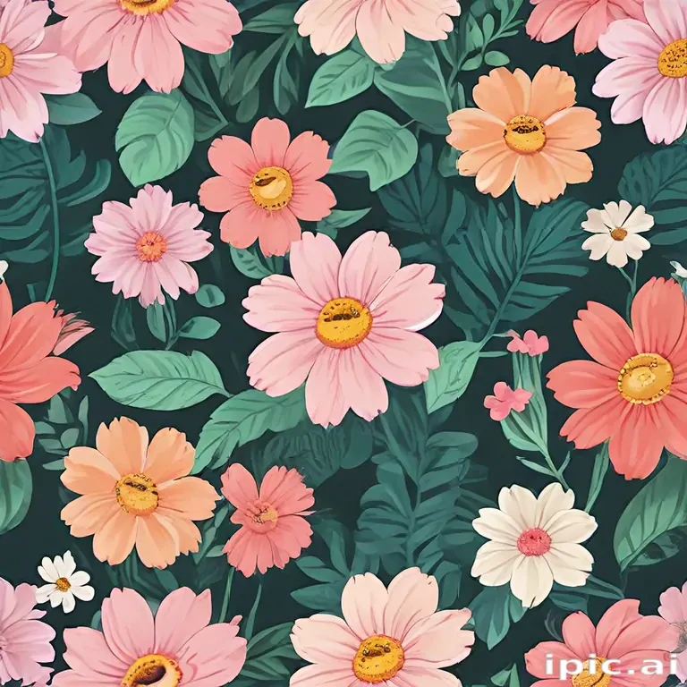 cartoon flowers aesthetic