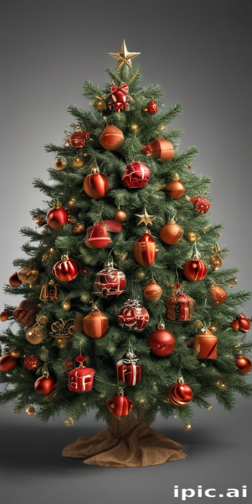 Beautifully Decorated Christmas Tree with Red and Gold Ornaments ...
