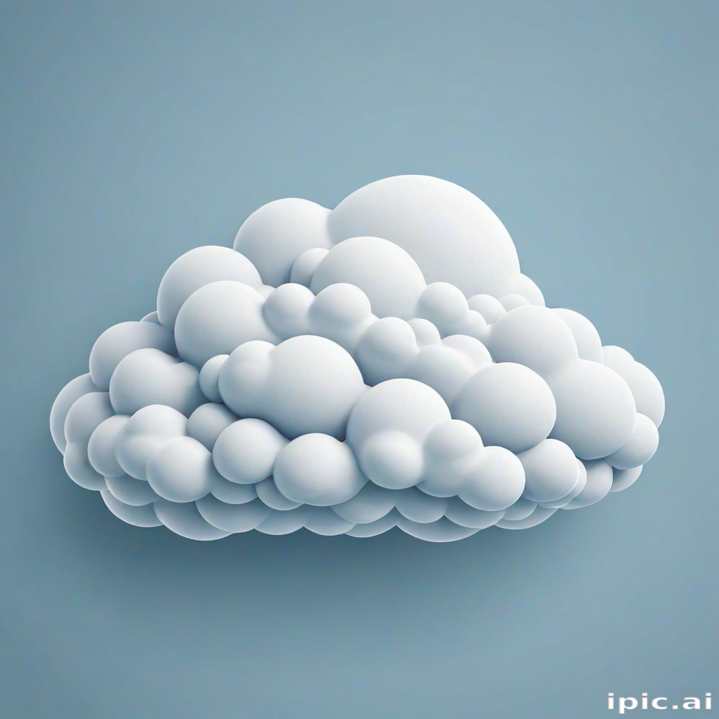 Soft Rounded Cloud A Soft, Whimsical Cloud Made of Round Shapes Floating in Light Blue Sky