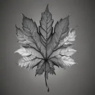 clipart leaf black and white