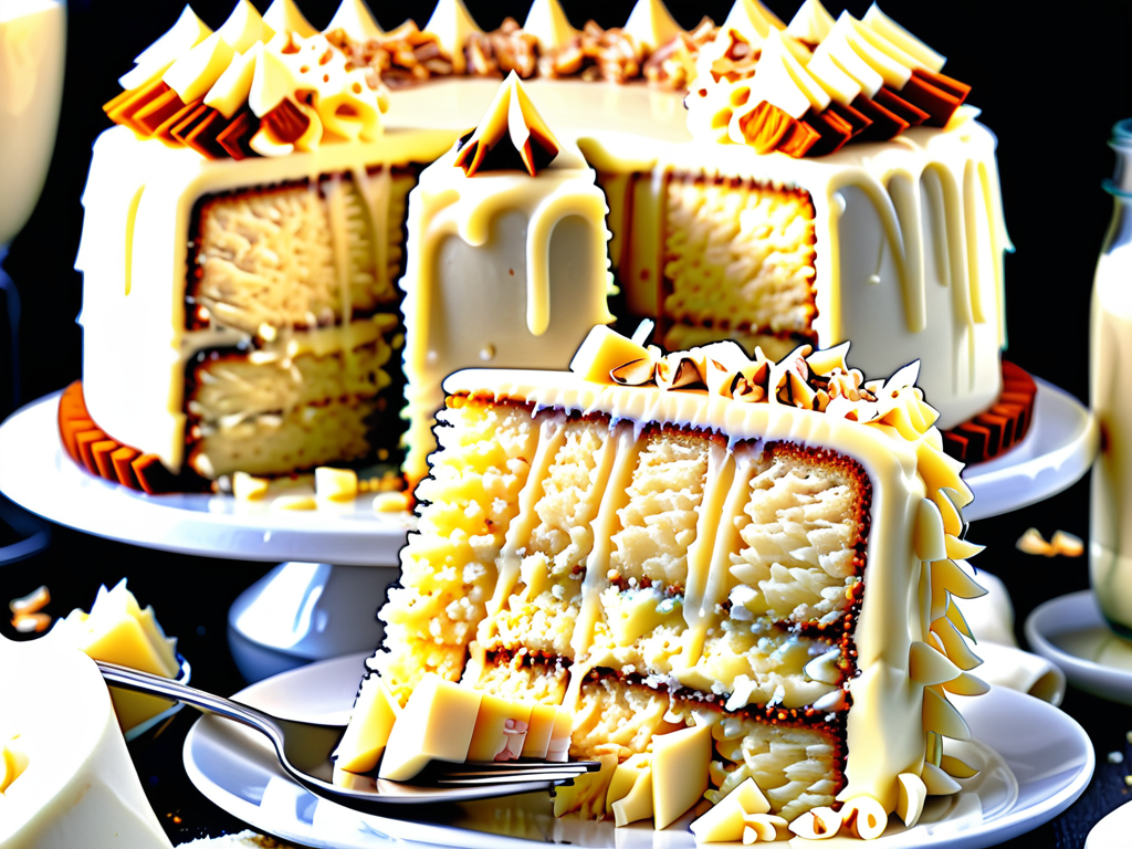 white german chocolate cake with cheesecake center