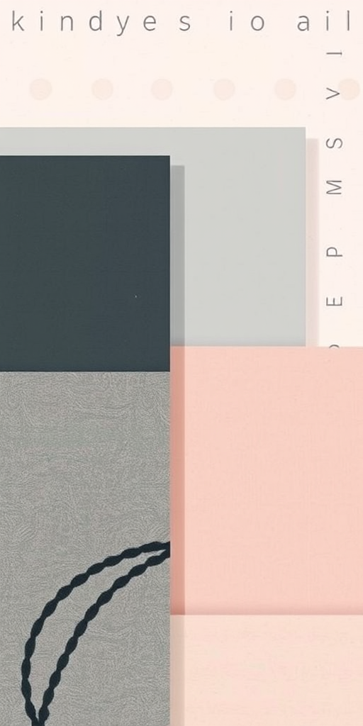 minimalist abstract design with geometric shapes and soft color palette, shot with a Canon EOS R5, 50mm lens, aperture f/8, ISO 100, natural light, top-down view, focus on patterns and textures