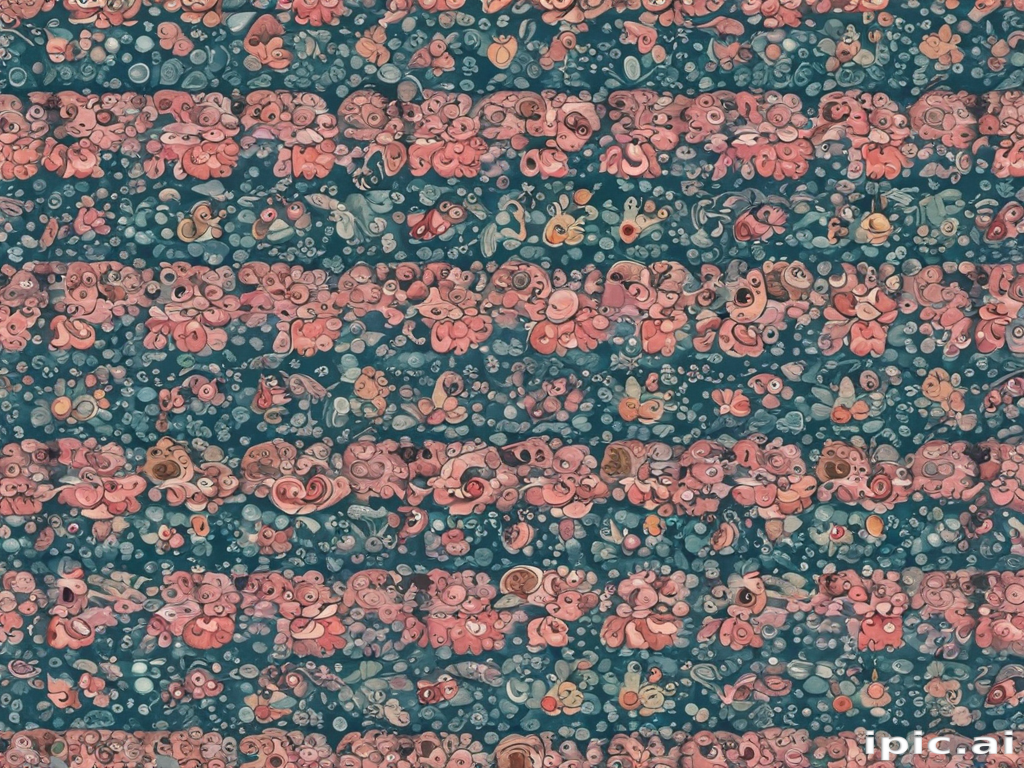 A Vibrant Tapestry of Colorful Floral Patterns on a Deep Blue Background.