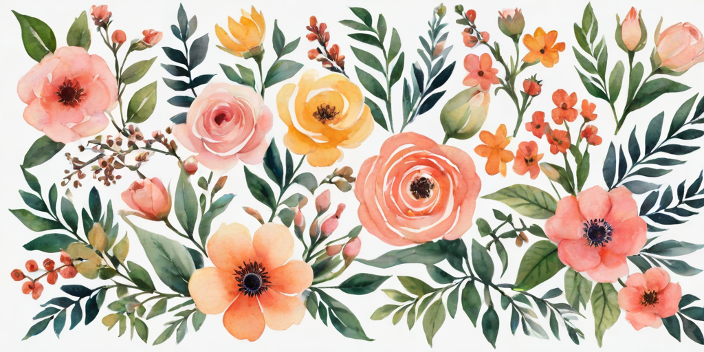 clipart watercolor flowers