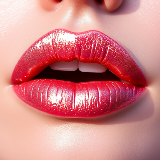 Holographic rose gold lip gloss "Galactic Bloom" featuring a duochrome shift, ultra-fine shimmer, and a cushiony texture for a futuristic and feminine look