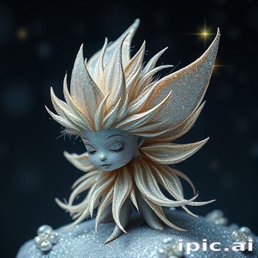 Celestial Stardust Pixie featuring a shimmering blend of silver and pale gold tones, styled into textured spikes resembling twinkling stars in the night sky
