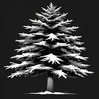 pine tree clipart black and white
