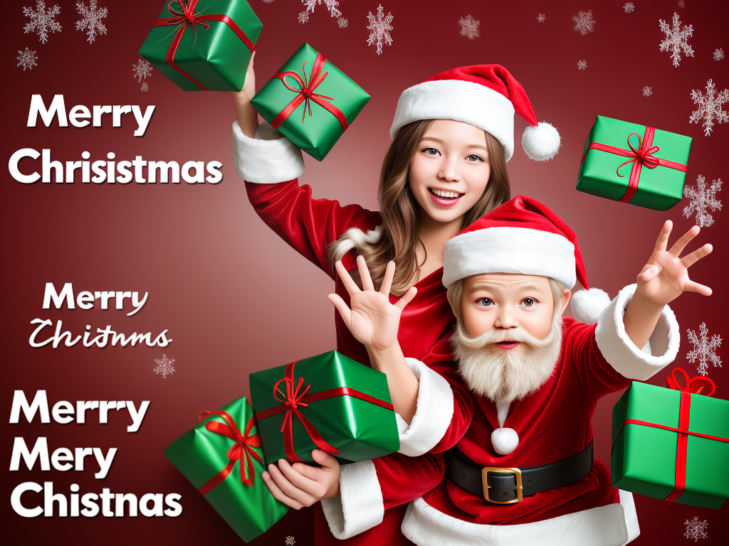 Joyful Holiday Celebration with Cheerful Santa and Festive Gift Giving