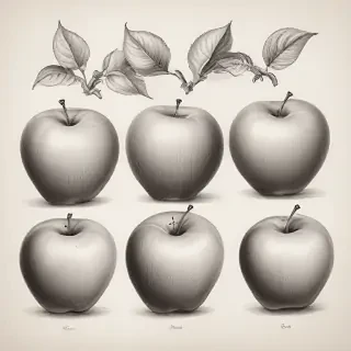 drawings of apples