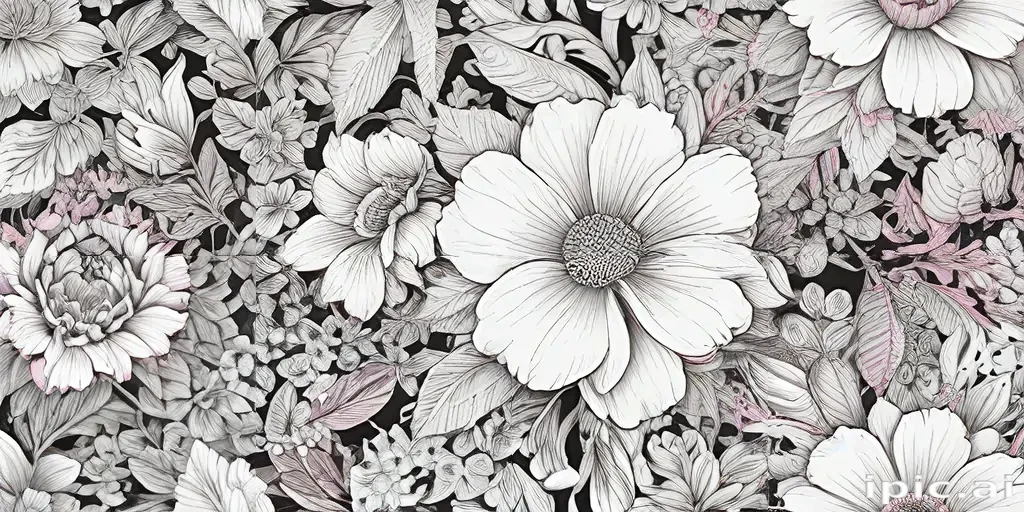 floral line art