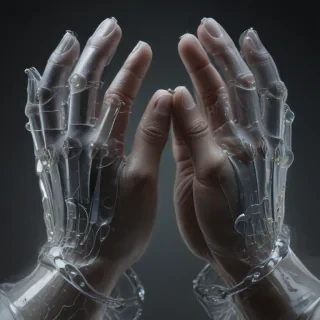 transparent praying hands