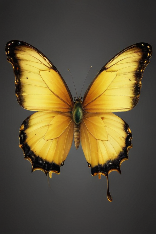 Stunning Yellow Butterfly Displaying Vibrant Colors Against a Dark ...
