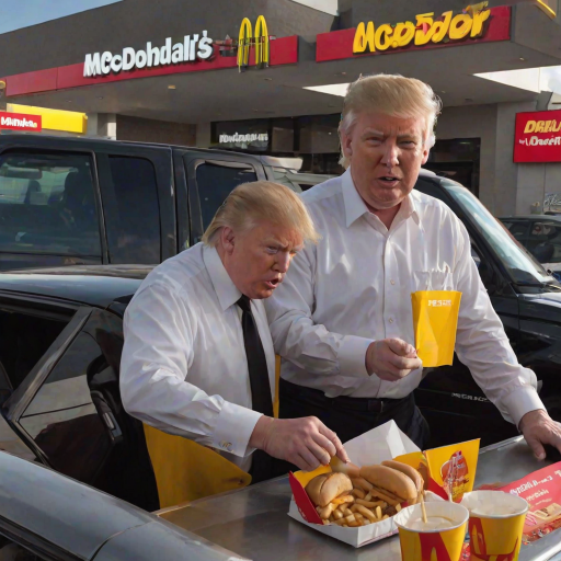 donald trump working at mcdonalds drive thru