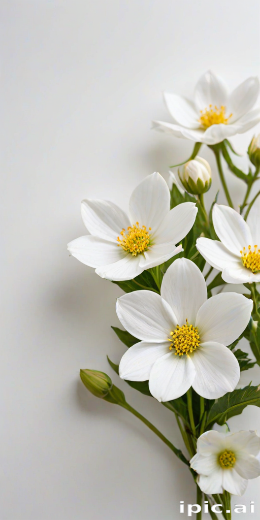 white flowers on white background