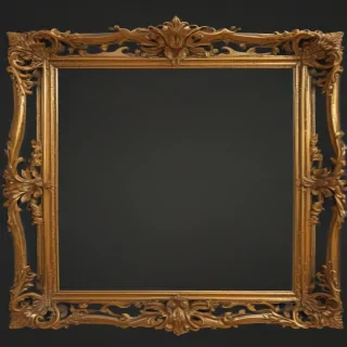rectangle golden frame png