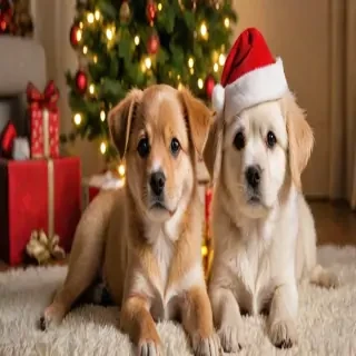 christmas wallpaper dogs