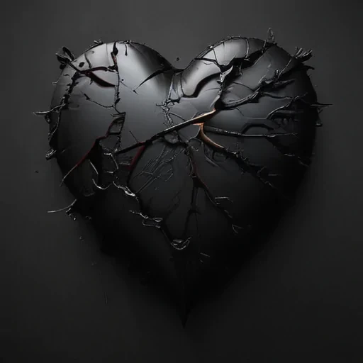 black broken heart