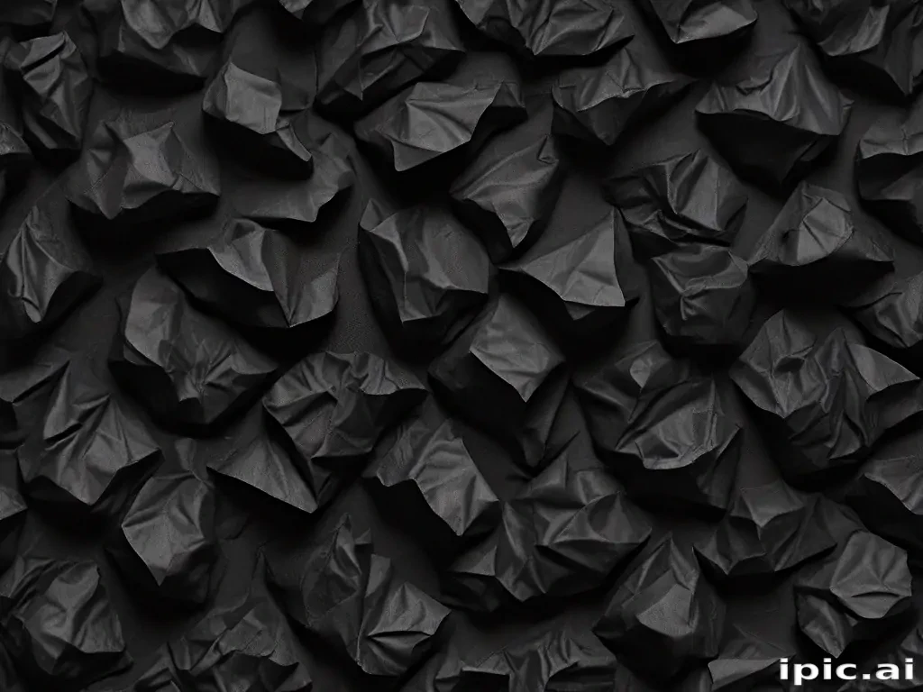 crinkled black paper