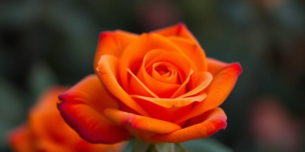 Regenerate an image of a vibrant orange rose with soft petals, captured in macro view using a DSLR camera with an aperture of f/2.8, ISO 100, and a shutter speed of 1/200s for enhanced detail and clarity.