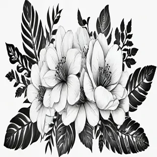 flower png black and white