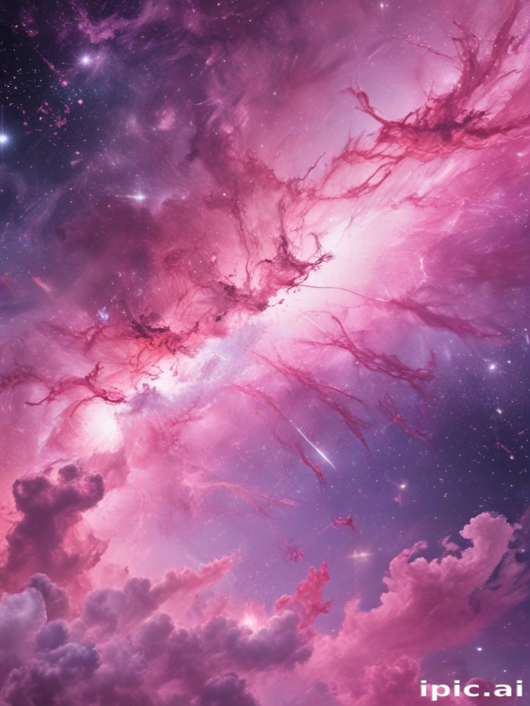 A Stunning Cosmic Scene of Colorful Nebulae and Twinkling Stars in Space.