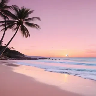 pastel pink beach wallpaper