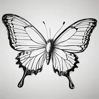 outline drawing of a butterfly