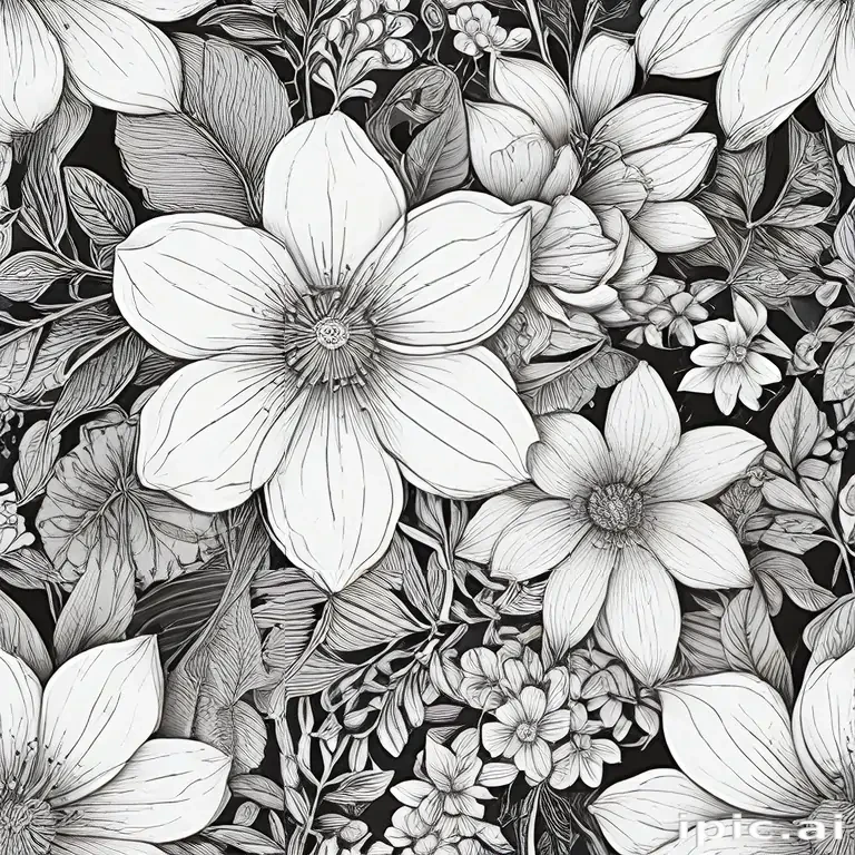 flower line work