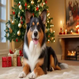 wallpaper christmas dog