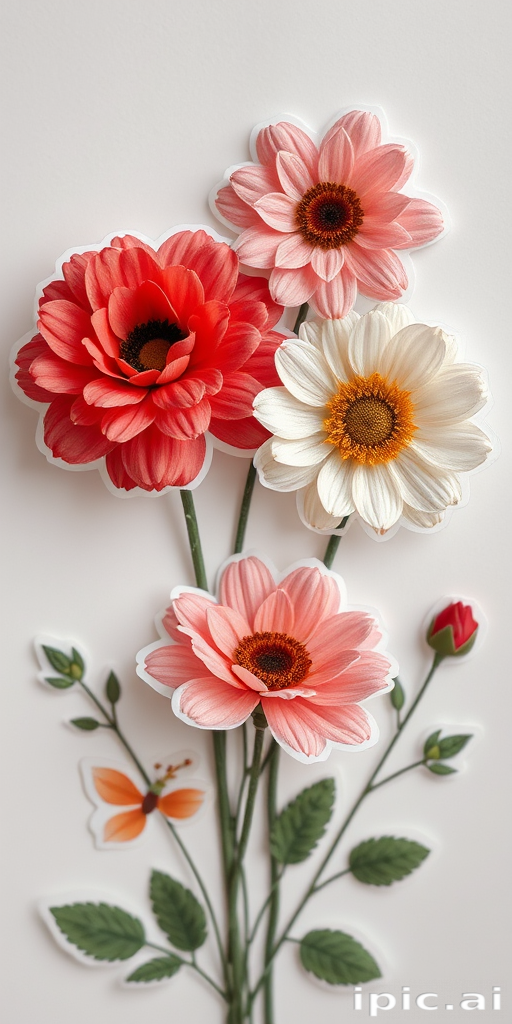 aesthetic flower stickers