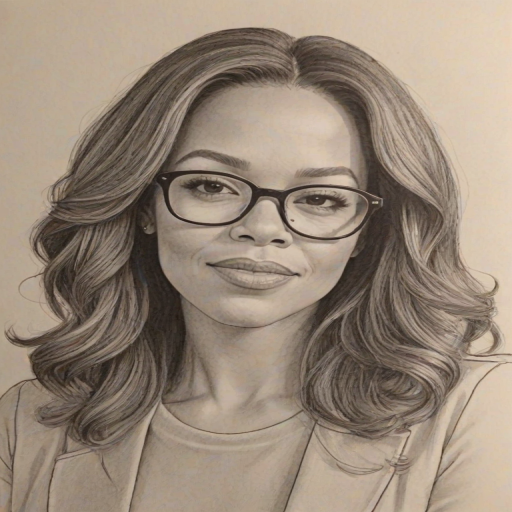 Delightful Sunny Hostin, pencil sketch, portrait of Sublime woman 1968s in glasses, hair style beatnik, outline, clear lines, fine lines, 8k