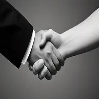 handshake black and white