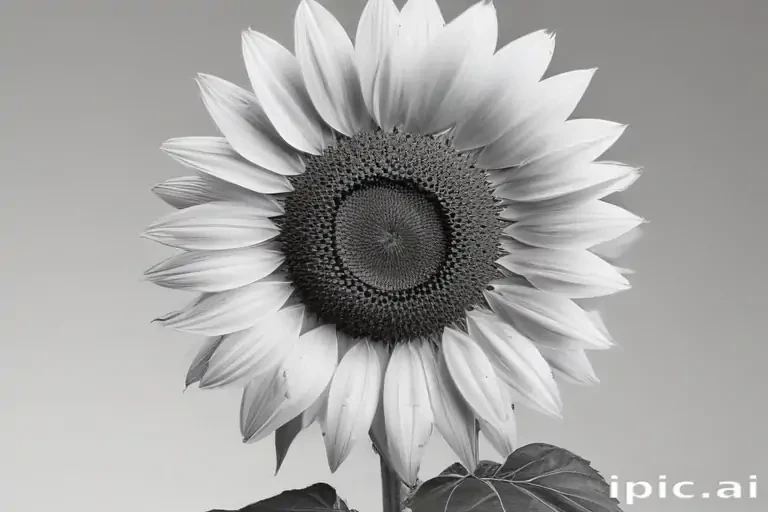 clip art sunflower black and white