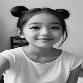 black and white cute