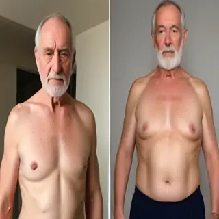 shirtless old men