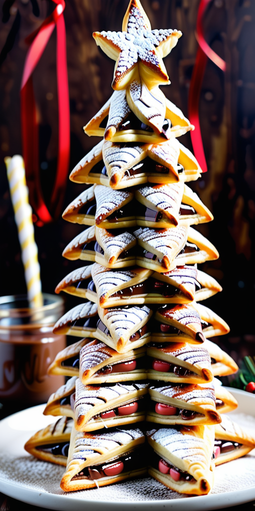 nutella christmas tree with puff pastry