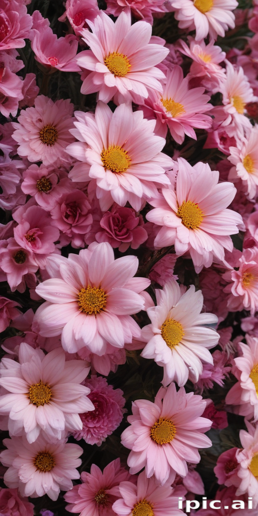 A Vibrant Display of Pink Flowers in Full Bloom and Beauty.