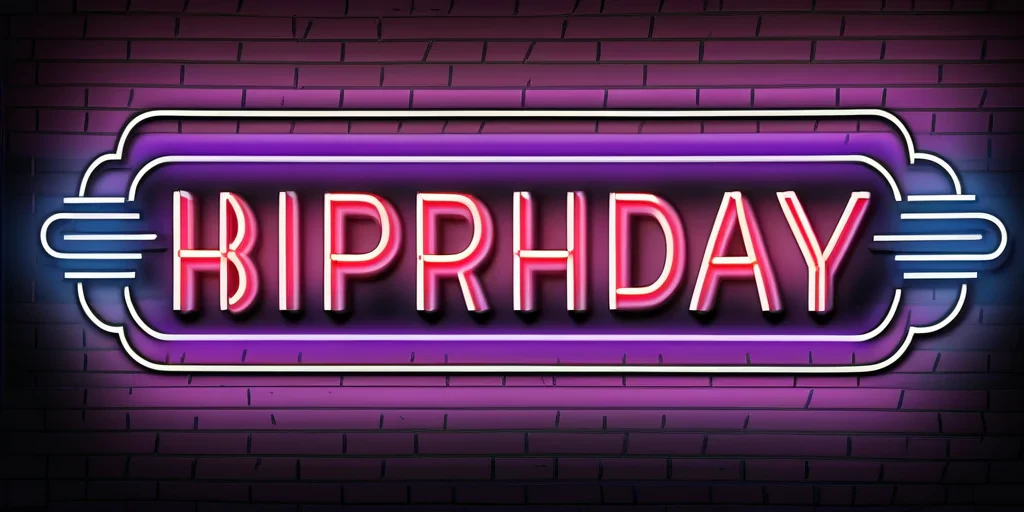 happy birthday neon sign png