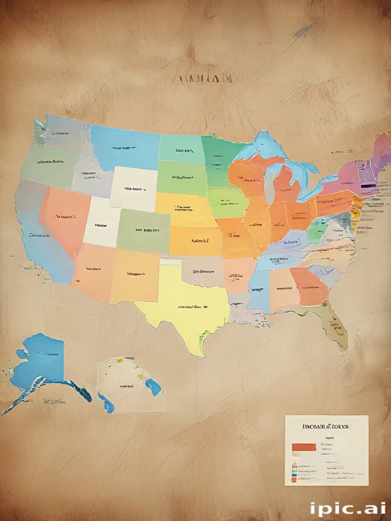 map of united states with states