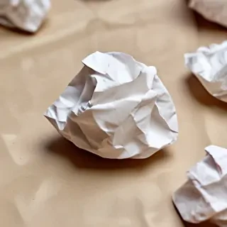crumpled up paper