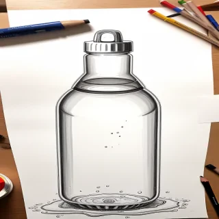 water bottle drawing