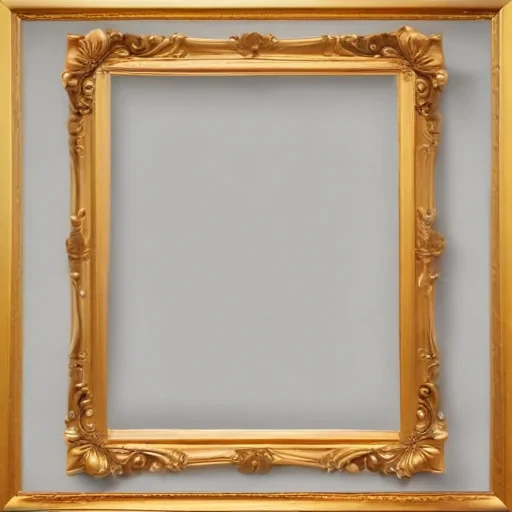 rectangle gold frame png