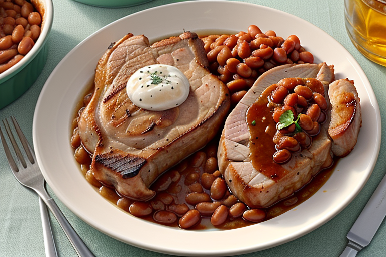 pork chops and baked beans