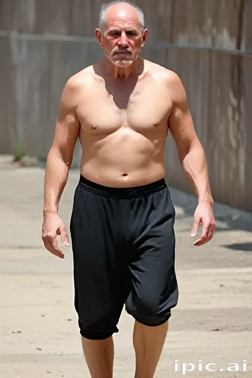shirtless old men