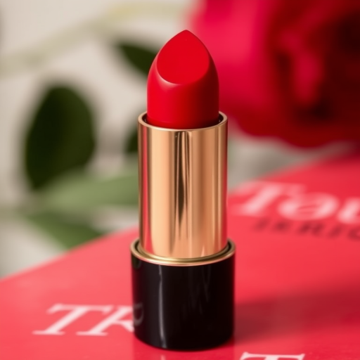 Classic "True Red" cream lipstick provides rich, opaque color with a satin finish, embodying timeless glamour and confidence for all occasions