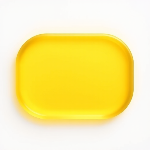 Generate a smooth yellow gradient on a rounded rectangular shape with a subtle transparency effect, using a Canon EOS R5, aperture f/2.8, 50mm lens, and overhead top-down view to enhance depth and clarity.