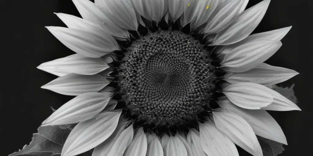 clip art sunflower black and white