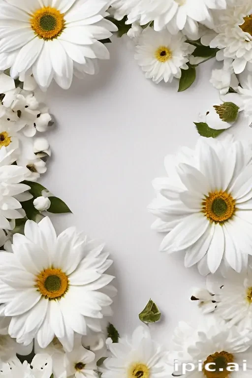 flowers white background